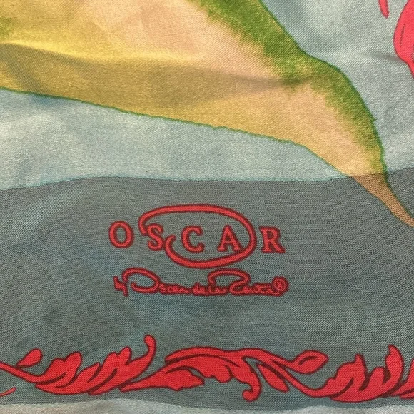Vintage Oscar de la renta silk scarf. See photos floral striped - Picture 5 of 8